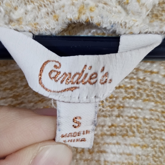 Candie's Gold Tan Open-Front Cardigan Sweater - Picture 3 of 6